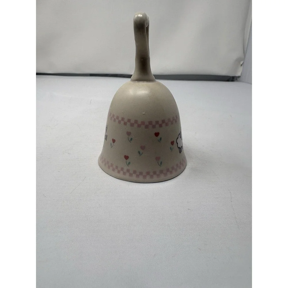Vtg 1988 Enesco Porcelain Heart Handle Bell A Friend Loveth At All Times Cottage